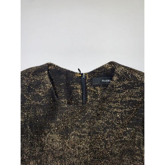 Pre Loved Ellery Vintage Glitter Bell Sleeve Top Women black T-Shirts - Picture 3 of 8